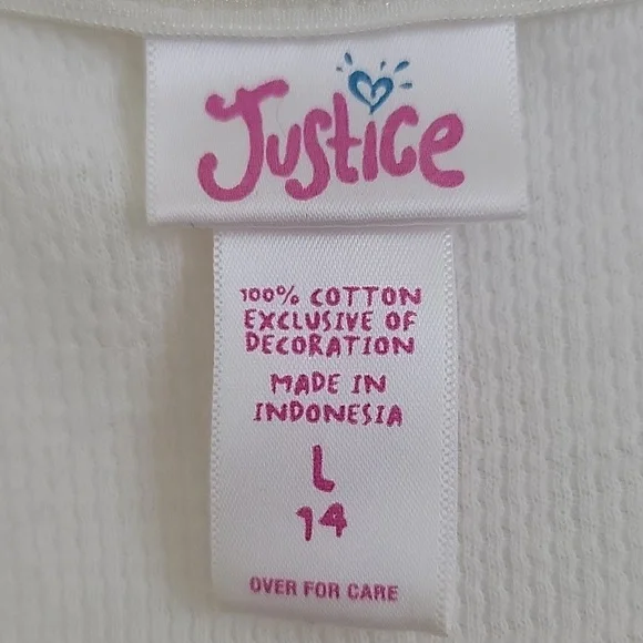 NWT Justice White Hoodie Cap Sleeve Bling Top L 14 - Picture 4 of 16